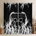 thumbnail image 1 of jejeloiu Teens Gamepad Black Out Curtains,Modern Gamer Curtains Pack of 2 (42x63 Each),Gray Flame Bedroom Curtains For Boys Kids,Ultra Soft Home Decor, 1 of 5