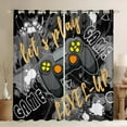 thumbnail image 1 of jejeloiu Teens Gamepad Black Out Curtains,Modern Gamer Curtains Pack of 2 (42x63 Each),Gray Splatter Ink Bedroom Curtains For Boys Kids,Ultra Soft Home Decor, 1 of 5