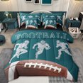 thumbnail image 1 of jejeloiu Teens Rugby Ball 7pcs Bedding Comforter Set,Football Sport Games Queen Bedding Sets For Kids Reversible, 1 of 8
