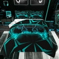 thumbnail image 1 of jejeloiu Teens Video Game Queen Comforter Set,Boys Gamepad Console Bedding Sets,Cyan Black Bedding Comforter Set For Kids,Microfiber Bedroom Decor Reversible,3-Piece, 1 of 8