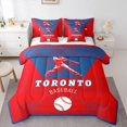 thumbnail image 1 of jejeloiu Toronto Bedding Comforter Set 7pcs,Ball Game Lover Queen Bedding Sets,Baseball Sport City Queen Sheet Sets For Children,Super Cozy Room Decor Reversible, 1 of 8