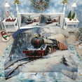 thumbnail image 1 of jejeloiu Train Steam Engine Full Size Comforter Sets,Western Train Transportation Bedding Comforter Set,Red 3D Stars Bedding Sets For Adults,Breathable Home Decor Reversible,3pcs, 1 of 8