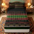 thumbnail image 1 of jejeloiu Tribal Stripes Zipper Full Size Comforter Sets with Fitted Sheet and 2 Pillowcases For Men Women,Ethnic Pattern Zipper Bedding Set,Green Black,Black Reversible,4 Pieces, 1 of 7