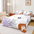 thumbnail image 1 of jejeloiu Tropical Botanical Monstera Bed Sheets,Rustic Plant Leaves King Sheets,White Purple Brown Sheet Set For Girls Kids,Microfiber Bedroom Decor,4-Piece, 1 of 7