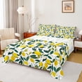 thumbnail image 1 of jejeloiu Tropical Fruit Lemon Twin Sheet Sets,Kawaii Flower Floral Twin Fitted Sheet,Yellow Green White Flat Sheet For Girls Teens,Microfiber Bedroom Decor,3pcs, 1 of 7