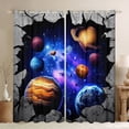 thumbnail image 1 of jejeloiu Universe Planet Black Out Curtains,Galaxy Starry Sky Curtains Pack of 2 (42x63 Each) For Boys Teens, 1 of 6