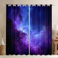 thumbnail image 1 of jejeloiu Universe Starry Night Black Out Curtains,Gradient Purple Blue Curtains Pack of 2 (42x63 Each) For Girls Teens, 1 of 6