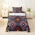thumbnail image 1 of jejeloiu Vibrant Boho Twin Sheets,Floral Print Bedding For Boys,Teal Orange,3pcs,1 Fitted Sheet and 1 Pillowcase, 1 of 6