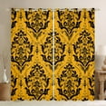thumbnail image 1 of jejeloiu Victorian Baroque Damask Curtains Pack of 2 (42x84 Each),Boho Bohemian Floral Curtains Blackout,Orange Vintage Flowers Bedroom Curtains For Girls Kids,Super Cozy Room Decor, 1 of 6