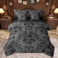 thumbnail image 1 of jejeloiu Victorian Baroque Print 7-Piece Twin Bedding Sets,Retro Damask Floral Bedding Comforter Set,Black Cat Kitten Sheet Sets For Girls Boys,Uper Cozy Room Decor Reversible, 1 of 8