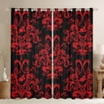 thumbnail image 1 of jejeloiu Victorian Baroque Print Black Out Curtains,Red Damask Floral Curtains Pack of 2 (42x63 Each),Spooky Halloween Witch Bedroom Curtains For Girls Boys,Uper Cozy Room Decor, 1 of 6