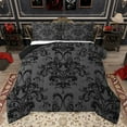 thumbnail image 1 of jejeloiu Victorian Baroque Print Full Size Comforter Sets,Retro Damask Floral Bedding Comforter Set,Black Bow Tie Bedding Sets For Girls Boys,Uper Cozy Room Decor Reversible,3pcs, 1 of 8