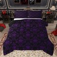 thumbnail image 1 of jejeloiu Victorian Baroque Print Full Size Comforter Sets,Retro Damask Floral Bedding Comforter Set,Purple Black Bedding Sets For Girls Boys,Uper Cozy Room Decor Reversible,3-Piece, 1 of 8