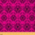 thumbnail image 1 of jejeloiu Victorian Flower Fabric by the Yard 1 Yard,Vintage Gothic Skeleton Home Decor Fabric by the Yard,Hotpink Black Sewing Fabric For Teens,Lightweight Room Decorative, 1 of 6