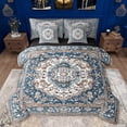 thumbnail image 1 of jejeloiu Vinatge Floral 7-Piece Twin Bedding Sets,Boho Bohemian Theme Bedding Comforter Set,Deepblue Brown Sheet Sets For Men Women,Ultra Soft Home Decor Reversible, 1 of 8