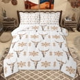 thumbnail image 1 of jejeloiu Vintage Aztec Boho Queen Comforter Set,Bull Skull Bedding Comforter Set For Men Women Reversible 3pcs, 1 of 8