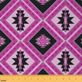 thumbnail image 1 of jejeloiu Vintage Aztec Fabric by the Yard 2 Yards,Boho Geometric Pattern Room Decor Fabric by the Yard,Pink Black Geometric Fabric for Sewing,Ultra Soft Home Decor, 1 of 6