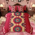 thumbnail image 1 of jejeloiu Vintage Aztec Print 7-Piece Bedding Comforter Set,Red Brown Cyan King Bedding Sets For Adults Reversible, 1 of 8