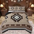thumbnail image 1 of jejeloiu Vintage Aztec Rhombus Full Size Comforter Sets,Boho Tribal Geometric Bedding Comforter Set,Brown White Black Bedding Sets For Kids,Luxury Bedroom Decor Reversible,3-Piece, 1 of 8
