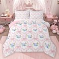 thumbnail image 1 of jejeloiu Vintage Baroque Flower Full Size Comforter Sets,Girls Pink Bowknot Bedding Comforter Set,Flower Floral Bedding Sets For Kids,Super Cozy Room Decor Reversible,3-Piece, 1 of 8