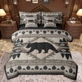 thumbnail image 1 of jejeloiu Vintage Boho Aztec 7-Piece Twin Bedding Sets,Jungle Wildlife Bear Bedding Comforter Set,Gray Brown Geometric Grid Sheet Sets For Teens,Breathable Home Decor Reversible, 1 of 8