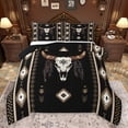 thumbnail image 1 of jejeloiu Vintage Bull Skull Bedding Comforter Set,Rustic Farmhouse Cabin Twin Comforter Sets,Bohemian Exotic Style Bedding Set For Teens,Luxury Bedroom Decor Reversible,2pcs, 1 of 8