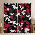 thumbnail image 1 of jejeloiu Vintage Camo Pattern Blackout Curtains Set of 2 (52x84 Each),Camouflage Hunting Window Curtains,Red Black White Curtains and Drapes For Boys Kids,Luxury Bedroom Decor, 1 of 6