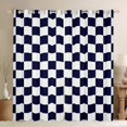 thumbnail image 1 of jejeloiu Vintage Checkered Pattern Curtains Pack of 2 (42x84 Each),Minimalist Geometric Curtains Blackout,Deepblue White Bedroom Curtains For Kids,Ultra Soft Home Decor, 1 of 6