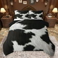 thumbnail image 1 of jejeloiu Vintage Cow Hide Queen Comforter Set,Rustic Cattle Hide Bedding Sets,White Black Bedding Comforter Set For Adults,Microfiber Bedroom Decor Reversible,3 Pieces, 1 of 8