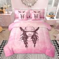 thumbnail image 1 of jejeloiu Vintage Cowgirls Pattern 7pcs Bedding Comforter Set,Cowboy Hats Queen Bedding Sets For Girls Women Reversible, 1 of 8