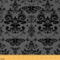 thumbnail image 1 of jejeloiu Vintage Damask Jacquard Fabric by the Yard 1 Yard,Gothic Theme Home Decor Fabric by the Yard,Black Moth Sewing Fabric,Super Cozy Room Decoration, 1 of 6