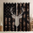 thumbnail image 1 of jejeloiu Vintage Deer Skull Black Out Curtains,Rustic American Flag Curtains Pack of 2 (42x63 Each),Camo Camouflage Print Bedroom Curtains For Teens,Ultra Soft Home Decor, 1 of 6