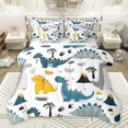 thumbnail image 1 of jejeloiu Vintage Dinosaur 7pcs Bedding Comforter Set,Happy Camping Queen Bedding Sets,Colorful Dino Queen Sheet Sets For Boys Kids,Microfiber Bedroom Decor Reversible, 1 of 8