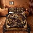 thumbnail image 1 of jejeloiu Vintage Fishing Full Size Comforter Sets,Pike Fish Print Bedding Comforter Set For Boys,Brown Black,Black Reversible,3 Pieces,1 Comforter and 2 Pillowcases, 1 of 7