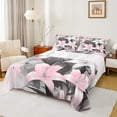 thumbnail image 1 of jejeloiu Vintage Floral Tulip Queen Sheet Sets,Pink Splatter Ink Flat Sheet,Rustic Farmhouse Cabin Queen Fitted Sheet For Children,Ultra Soft Bedroom Decoration,4 Pieces, 1 of 7