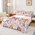 thumbnail image 1 of jejeloiu Vintage Flower Print Twin Sheet Sets,Kawaii Boho Horse Bedding For Men Women 3 Pieces, 1 of 7