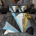 thumbnail image 1 of jejeloiu Vintage Geometric Design 7-Piece Bedding Comforter Set,Abstract Triangle Print King Bedding Sets For Adult Reversible, 1 of 8
