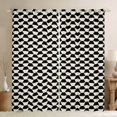 thumbnail image 1 of jejeloiu Vintage Geometric Print Black Out Curtains,Bohemian Exotic Style Curtains Pack of 2 (42x63 Each),Black Beige Bedroom Curtains For Teens,Microfiber Bedroom Decor, 1 of 6