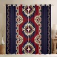 thumbnail image 1 of jejeloiu Vintage Geometric Rhombus Curtains Pack of 2 (42x84 Each),Purple Beige Red Curtains Blackout For Men Women, 1 of 6