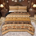 thumbnail image 1 of jejeloiu Vintage Geometric Rhombus Full Size Comforter Sets,Orange Black Bedding Sets For Men Women Reversible 3 Pieces, 1 of 8