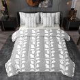thumbnail image 1 of jejeloiu Vintage Leaves Pattern 7-Piece Twin Bedding Sets,White Gray Bedding Comforter Set For Kids Reversible, 1 of 8