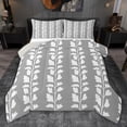 thumbnail image 1 of jejeloiu Vintage Leaves Pattern Full Size Comforter Sets,White Gray Bedding Sets For Kids Reversible 3-Piece, 1 of 8