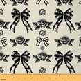 thumbnail image 1 of jejeloiu Vintage Ribbon Bow Fabric by the Yard 5 Yards,Black Sketch Floral Fabric for Sewing,Ribbon Bow Knot Home Decor Fabric by the Yard For Child,Ultra Soft Home Decor, 1 of 6