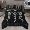 thumbnail image 1 of jejeloiu Vintage Skeleton Full Comforter Set Boho White Black Microfiber Reversible Bedroom Decor For Adults 3pcs, 1 of 8