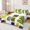 thumbnail image 1 of jejeloiu Vintage Striped Print Full Size Sheets,Modern Abstract Art Bed Sheets,Green Geometric Circle Sheet Sets For Kids,Luxury Bedroom Decor,4 Pieces, 1 of 7