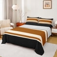 thumbnail image 1 of jejeloiu Vintage Stripes Pattern Bed Sheets,Abstract Geometric King Sheets,Brown Black Sheet Set For Kids,Breathable Home Decor,4-Piece, 1 of 7