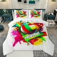 thumbnail image 1 of jejeloiu Volleyball Game Bedding Comforter Set,Ball Sport Theme Twin Comforter Sets,Watercolor Splatter Ink Bedding Set For Boys Kids,Microfiber Bedroom Decor,2 Pieces, 1 of 8