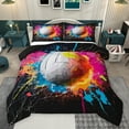 thumbnail image 1 of jejeloiu Volleyball Gamer Game Full Size Comforter Sets,Boys Ball Sports Bedding Comforter Set,Colorful Oil Painting Artwork Bedding Sets For Boys Teens,Super Cozy Room Decor Reversible,3-Piece, 1 of 8