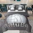thumbnail image 1 of jejeloiu Volleyball Sport 7pcs Bedding Comforter Set,Ball Gamer Game Queen Bedding Sets,White Gray Queen Sheet Sets For Boys Teens,Super Cozy Room Decor Reversible, 1 of 8