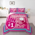 thumbnail image 1 of jejeloiu Volleyball Sports Full Size Comforter Sets,Dancing Girl Silhouette Bedding Comforter Set,Pink Stars Heart Bedding Sets For Girls,Ultra Soft Home Decor Reversible,3pcs, 1 of 8